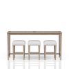 Frosted Glass Console Table With 3 Stools